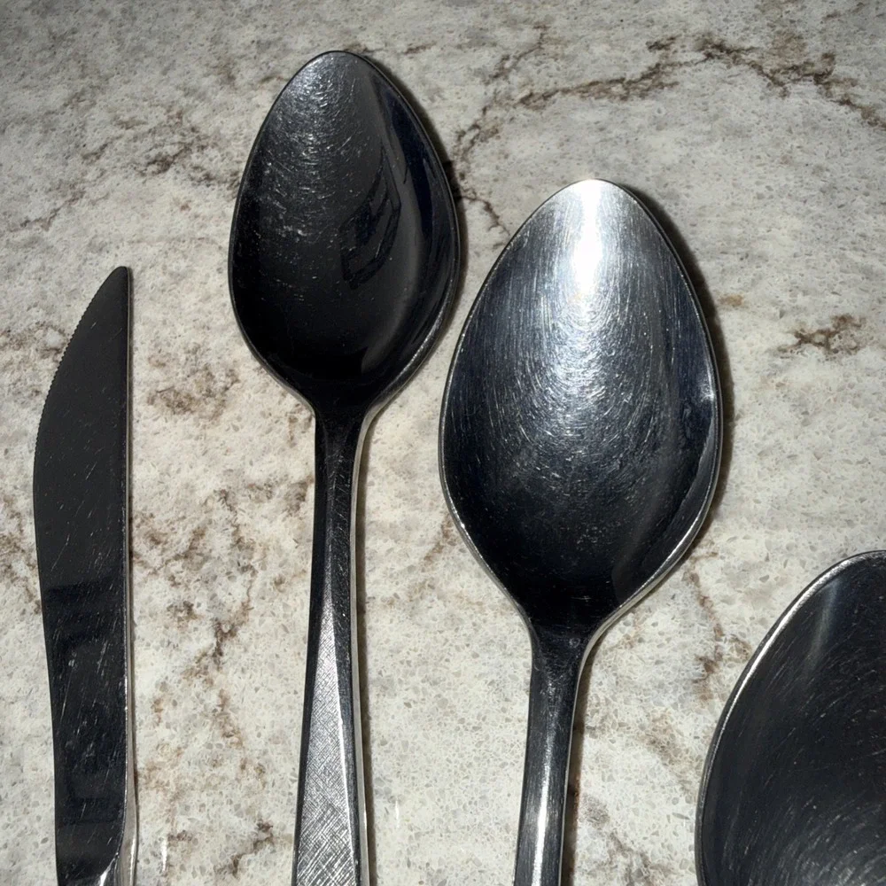 7 Vintage Ekco Eterna Corsair Custom Stainless Steel Flatware Silverware Japan
